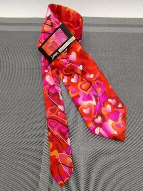J. Garcia Red Room Signature Collection Hearts Silk Tie Artist Proof 10 NWT